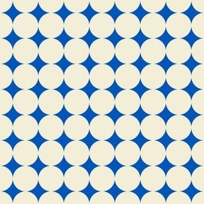 Dense Dots // medium print // Carousel Cream Dots on Big Top Blue