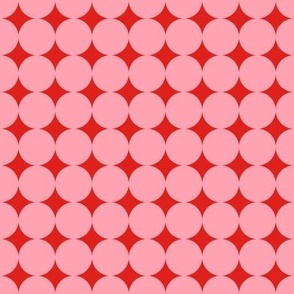 Dense Dots // medium print // Cotton Candy Dots on Funhouse Red