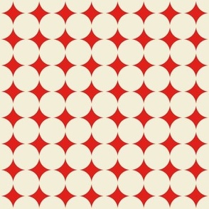 Dense Dots // medium print // Carousel Cream Dots on Funhouse Red