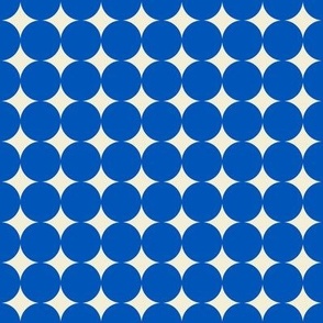 Dense Dots // medium print // Big Top Blue Dots on Carousel Cream