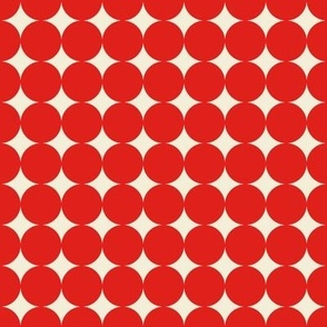 Dense Dots // medium print // Funhouse Red Dots on Carousel Cream