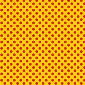 Polka Dots // x-small print // Funhouse Red Dots on Sunshine Swirl