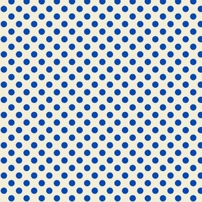 Polka Dots // x-small print // Big Top Blue Dots on Carousel Cream