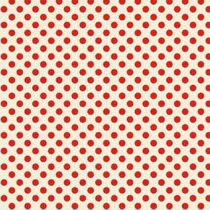 Polka Dots // x-small print // Funhouse Red Dots on Carousel Cream