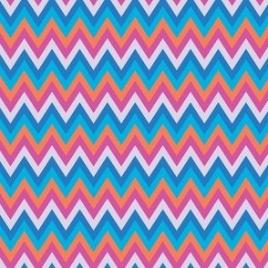 Zig Zag Chevron Colorful Zipper Groovy Seventies Lilac Pink Orange Blue