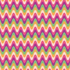 Zig Zag Chevron Colorful Smooth Groovy Seventies Green Pink Purple Yellow