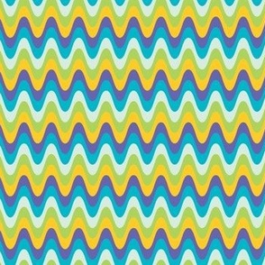 Zig Zag Chevron Colorful Smooth Groovy Seventies Purple Blue Green Yellow