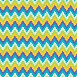 Zig Zag Chevron Colorful Zipper Groovy Seventies Purple Blue Green Yellow