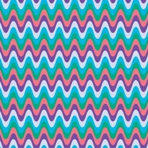 Zig Zag Chevron Colorful Smooth Groovy Seventies Green Pink Purple Blue