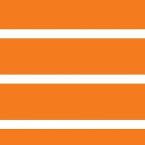 Wide Stripe Orange and White