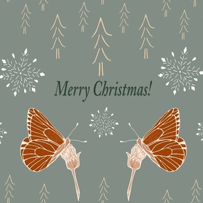 Merry Christmas - lovely green and maroon brown