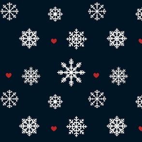 Snowflakes and heart