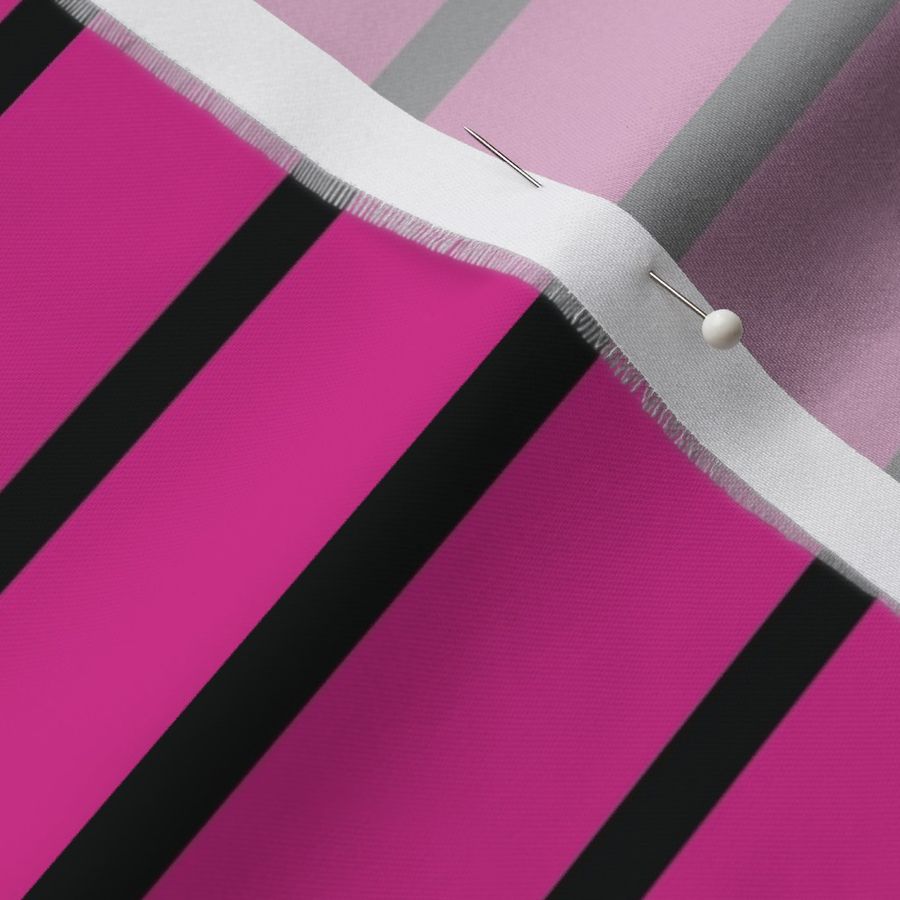 "Ring The Bell" Stripe 1 Inch MINISCULE Black STRIPE Pink BACKGROUND 