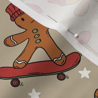 Skater Christmas Gingerbread Beige  - Medium Scale