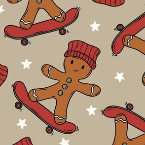 Skater Christmas Gingerbread Beige  - XL Scale