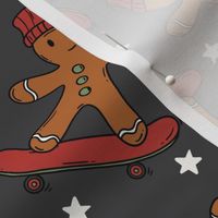 Skater Chrsitmas Gingerbread Dark Grey - Medium Scale