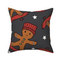 Skater Chrsitmas Gingerbread Dark Grey - XL Scale