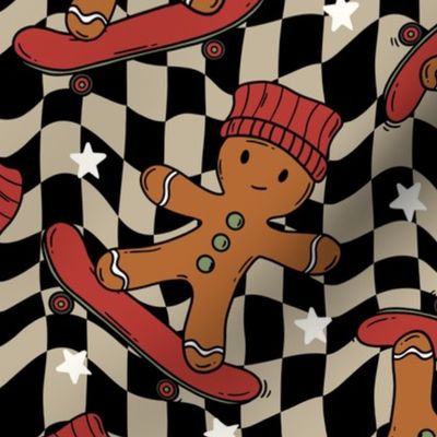 Skater Chrsitmas Gingerbread Checker - Large Scale