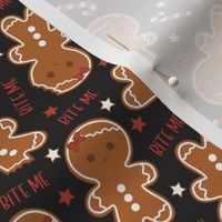 Bite Me Christmas Gingerbread Girl Dark Grey - XS Scale