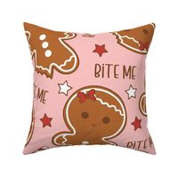 Bite Me Christmas Gingerbread Girl Pink - XL Scale