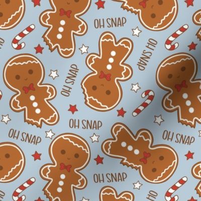 Oh Snap Christmas Gingerbread Boy Blue - Small Scale