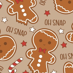 Oh Snap Christmas Gingerbread Boy Beige - XL Scale