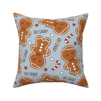 Oh Snap Christmas Gingerbread Boy Blue - Large Scale