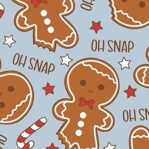 Oh Snap Christmas Gingerbread Boy Blue - XL Scale