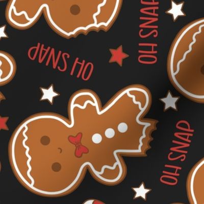 Oh Snap Christmas Gingerbread Boy Dark Grey Rotated - Large Scale