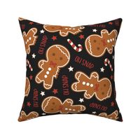 Oh Snap Christmas Gingerbread Boy Dark Grey Rotated - Large Scale