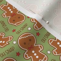 Oh Snap Christmas Gingerbread Boy Green - XS Scale
