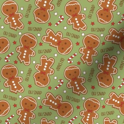 Oh Snap Christmas Gingerbread Boy Green - XS Scale