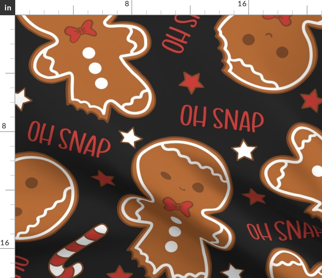 Oh Snap Christmas Gingerbread Boy Dark Grey - XL Scale