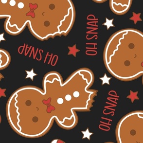 Oh Snap Christmas Gingerbread Boy Dark Grey Rotated - XL Scale