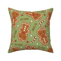 Oh Snap Christmas Gingerbread Boy Green - Large Scale