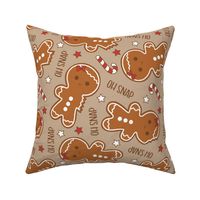 Oh Snap Christmas Gingerbread Girl Beige Rotated- Large Scale