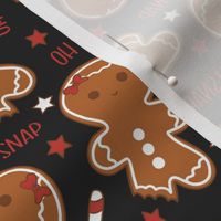 Oh Snap Christmas Gingerbread Girl Dark Grey - Small Scale