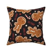 Oh Snap Christmas Gingerbread Girl Dark Grey Rotated - Large Scale