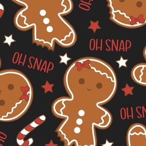 Oh Snap Christmas Gingerbread Girl Dark Grey - XL Scale