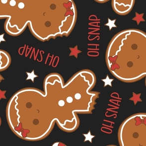 Oh Snap Christmas Gingerbread Girl Dark Grey Rotated - XL Scale