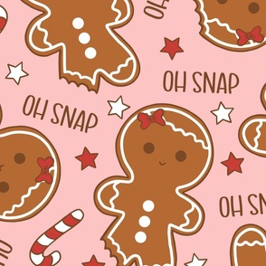 Oh Snap Christmas Gingerbread Girl Pink - XL Scale