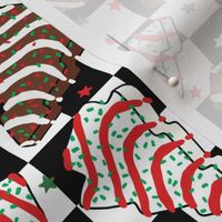 Assorted Christmas Tree Cakes Checker Background - Small Scale