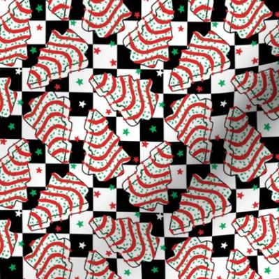 Christmas Tree Cakes Checker Background - XS Scale