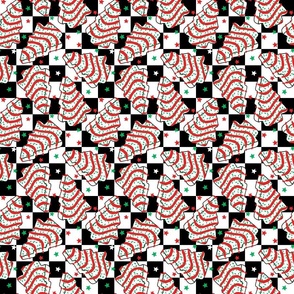 Christmas Tree Cakes Checker Background - Small Scale