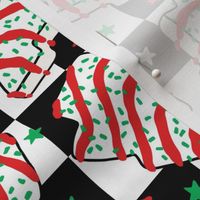 Christmas Tree Cakes Checker Background - Medium Scale
