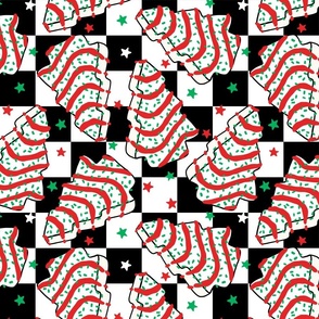 Christmas Tree Cakes Checker Background - Large Scale