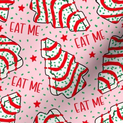 EAT ME Christmas Tree Cakes Pink - Medium Scale