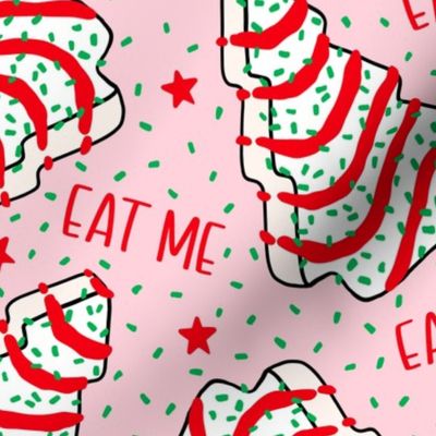 EAT ME Christmas Tree Cakes Pink - Large Scale
