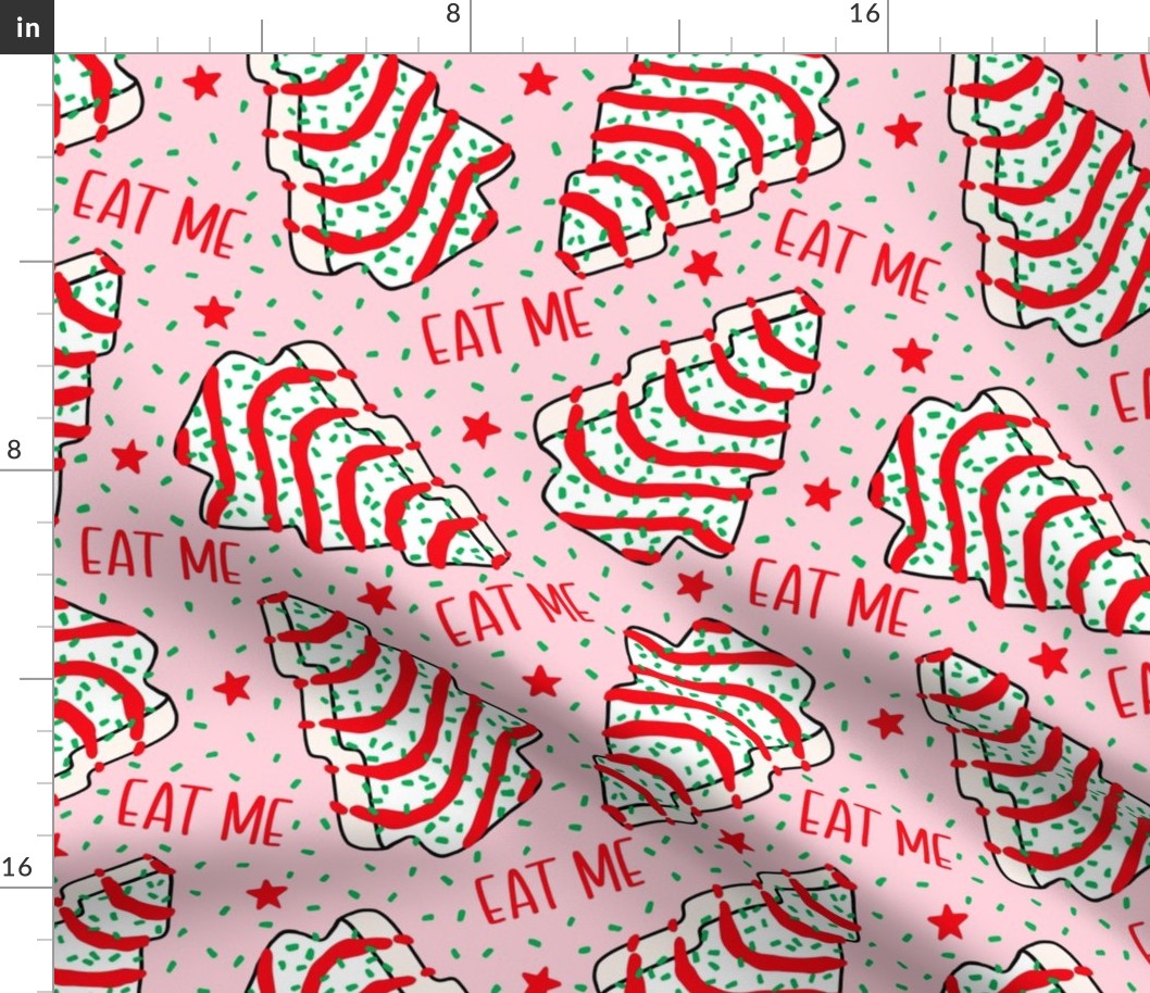EAT ME Christmas Tree Cakes Pink - Large Scale