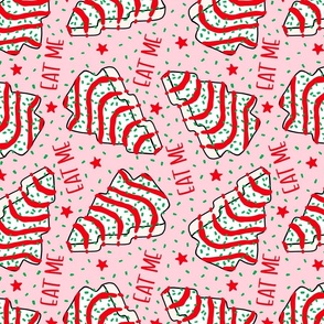 EAT ME Christmas Tree Cakes Pink Rotated- Large Scale